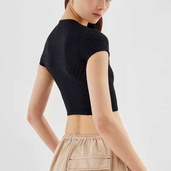 Urban Outfitters Out From Under Black Seamless Cropped Top‎ Size M/L - Picture 2 of 6